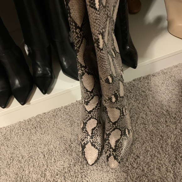 Pointy Toe Snake Print Boots - Never Worn. - Picture 2 of 5